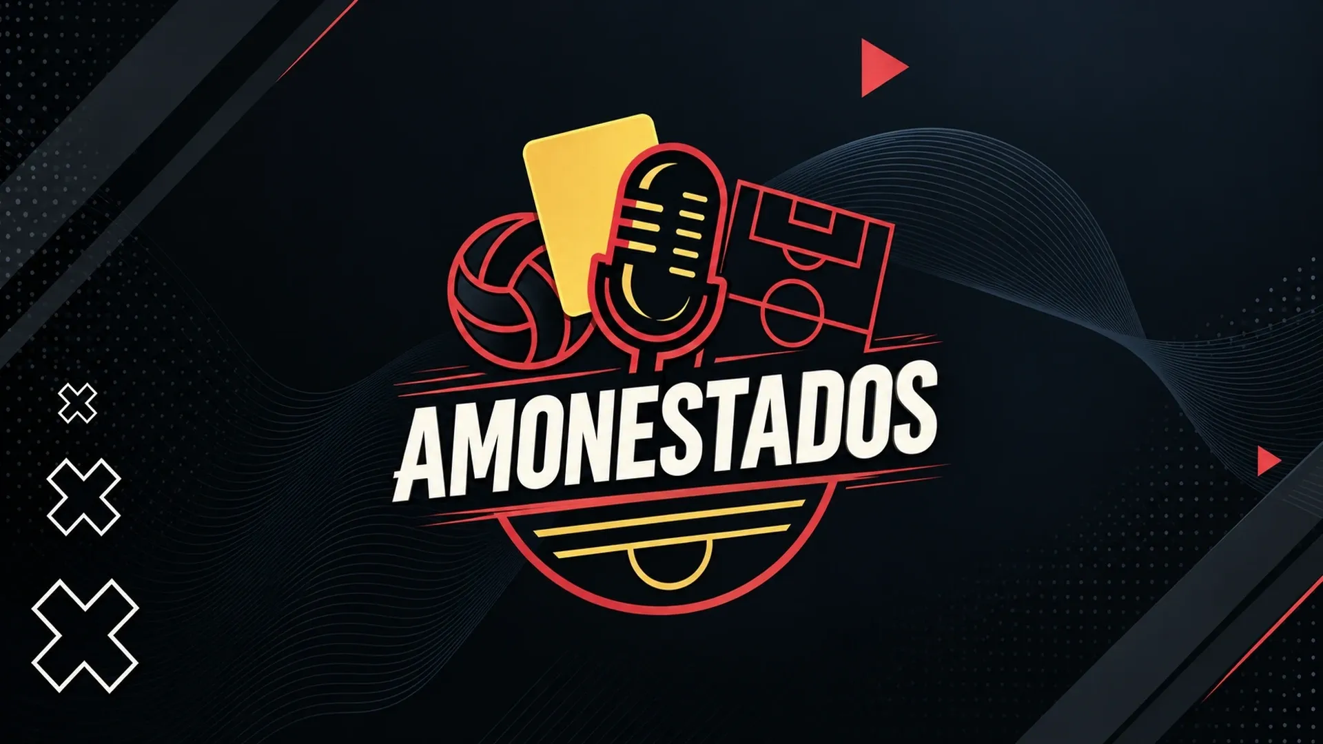 Logo e identidad gráfica del programa deportivo Amonestados.
